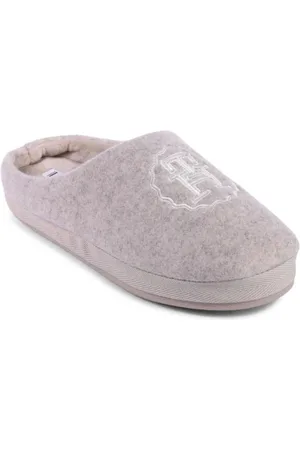 Tommy Hilfiger Buty, Kobieta, Beżowy, 39 1/2 EU, Wyhaftowany Logo Wełniane Kapcie Beżowe
