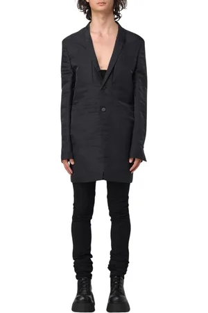 Rick Owens Płaszcze, Mężczyzna, Czarny, M, Czarny Relaxed Fit Blezer