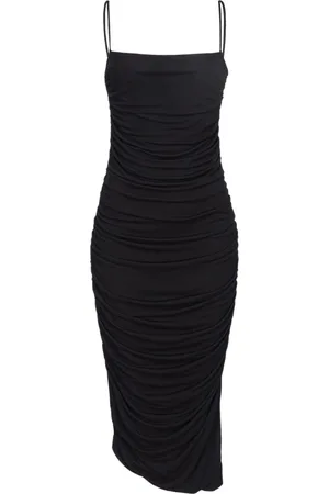 Pinko Sukienki, Kobieta, Czarny, L, Elegancka Czarna Sukienka z Cienkimi Ramiączkami