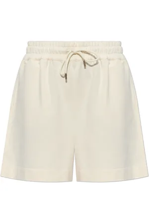 Moncler Szorty, Kobieta, Beżowy, M, Bawełna, Bawełniane Szorty z Naszywką Logo