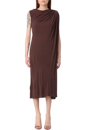 Alexander McQueen Sukienki, Kobieta, Czerwony, L, Elegancka Burgundzka Sukienka Flaterująca Sylwetka