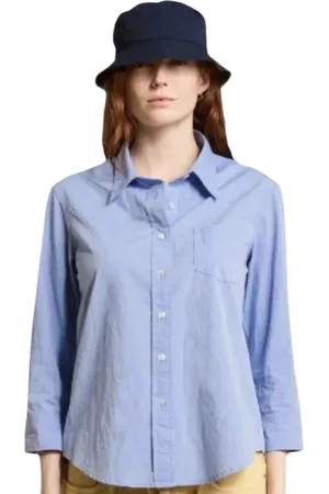 Denimist Bluzki, Kobieta, Niebieski, L, Denim, Czasowa Koszula Adrienne Shrunken