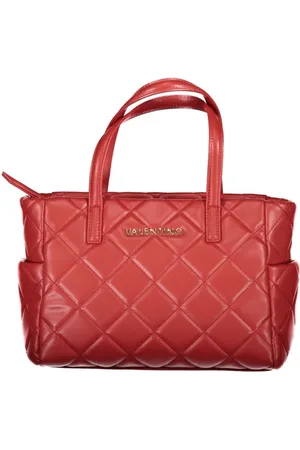 Valentino by Mario Valentino Torebki, Kobieta, Czerwony, ONE SIZE, Len, Czerwona Torba z Polietylenu z Wieloma Kieszeniami