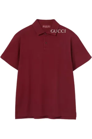 Gucci Koszulki, Mężczyzna, Czerwony, M, Czerwona Koszulka Polo z Nadrukiem