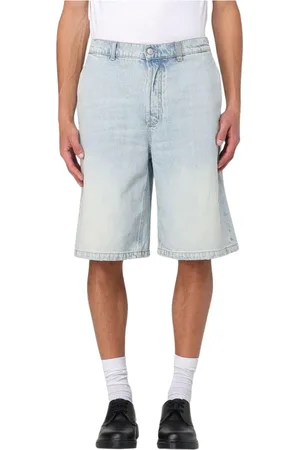 Alexander McQueen Szorty, Mężczyzna, Niebieski, XL, Denim, Stone Washed Denim Shorts