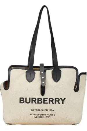 Burberry Pre-owned, Kobieta, Beżowy, ONE SIZE, Skóra, Pre-owned Canvas totes