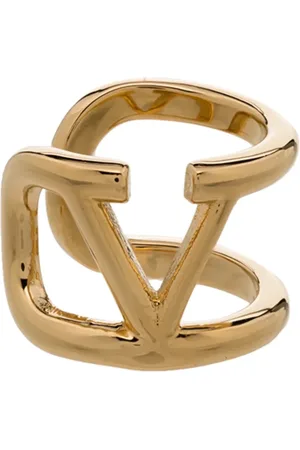 VALENTINO GARAVANI Akcesoria, Kobieta, Żółty, ONE SIZE, Len, Złoty VLogo Signature Kolczyk Biżuteria