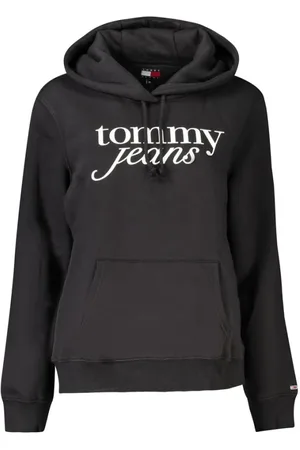 Tommy Hilfiger Bluzy, Kobieta, Czarny, S, Bawełna, Czarny Damski Sweter z Kapturem