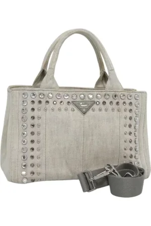 Prada Pre-owned, Kobieta, Szary, ONE SIZE, Pre-owned Canvas handbags