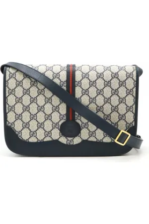 Gucci Pre-owned, Kobieta, Niebieski, ONE SIZE, Skóra, Pre-owned Canvas crossbody-bags