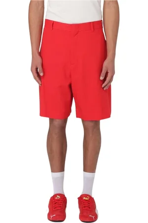 Msgm Szorty, Mężczyzna, Czerwony, M, Czerwone Ferrari Future Cat Stylowe Szorty
