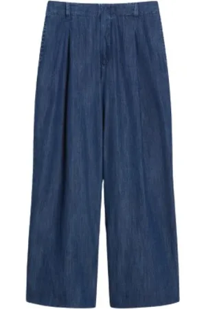 Max Mara Spodnie, Kobieta, Niebieski, 2XS, Denim, Jeansyy z szeroką nogawką