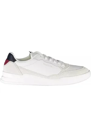 Tommy Hilfiger Buty, Mężczyzna, Wielobarwność, 43 EU, Skóra, Białe sneakersy z kontrastowymi detalami