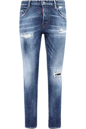 Dsquared2 Jeansy, Mężczyzna, Niebieski, XL, Bawełna, Slim Fit Używane Dżinsowe Spódnice Skater