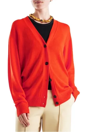 Jil Sander Swetry, Kobieta, Czerwony, S, Wełna, Czerwony Sweter z Merynosa