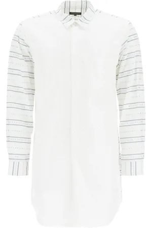 Comme des Garçons Koszule, Mężczyzna, Biały, L, Rayon, Klasyczna Bawełniana Koszula
