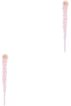 Simone Rocha Akcesoria, Kobieta, Różowy, ONE SIZE, Elegant Crystal Cascade Hair Clips