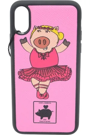 Dolce & Gabbana Akcesoria, Kobieta, Różowy, ONE SIZE, Etui na i Phone dla kobiet Ballerina Print
