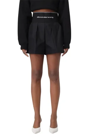 Alexander Wang Szorty, Kobieta, Czarny, S, Czarne Spódnice z wysokim stanem i plisami