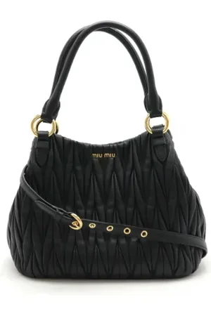 Miu Miu Pre-owned, Kobieta, Czarny, ONE SIZE, Skóra, Pre-owned skórzane torby na ramię