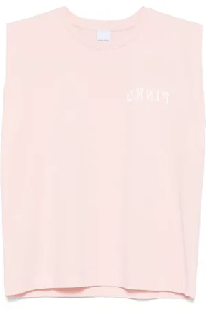 Pinko Koszulki, Kobieta, Różowy, XS, Cacao Bezrękawnik T-shirt Polos