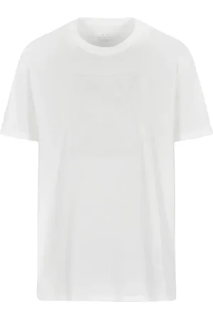 Armani Exchange Koszulki, Mężczyzna, Biały, L, Męski Bawełniany T-shirt z Logo Biały