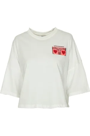 Essentiel Antwerp Koszulki, Kobieta, Biały, S, T-shirt z ozdobnymi perłami