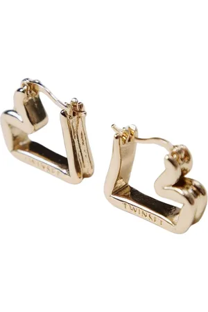 Twin-Set Akcesoria, Kobieta, Żółty, ONE SIZE, Złote Kolczyki Hoop