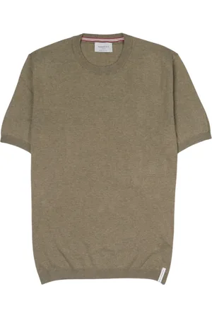 BROOKSFIELD Swetry, Mężczyzna, Zielony, M, Len, Bawełniany T-shirt z Regular Fit