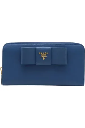 Prada Pre-owned, Kobieta, Niebieski, ONE SIZE, Skóra, Pre-owned skórzane portfele