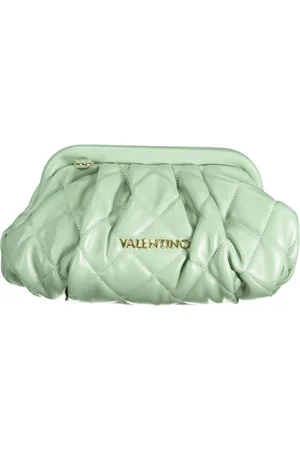 Valentino by Mario Valentino Torebki, Kobieta, Zielony, ONE SIZE, Len, Zielona Torba na Ramię z Zapięciem na Zatrzask
