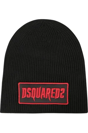 Dsquared2 Akcesoria, Mężczyzna, Czarny, ONE SIZE, Wełna, Stylowa czapka dla kobiet i mężczyzn