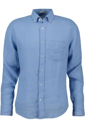 GANT Koszule, Mężczyzna, Niebieski, 2XL, Lnuana Koszula Casual