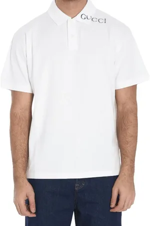 Gucci Koszulki, Mężczyzna, Biały, L, Spandex, Biała Koszulka Polo z Nadrukiem