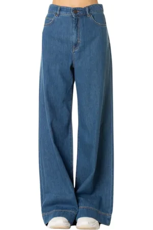 Max Mara Jeansy, Kobieta, Niebieski, S, Jeansyy z szeroką nogawką - Średni Indigo