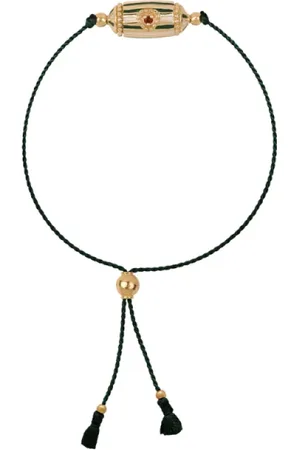 Dorothée Sausset Akcesoria, Kobieta, Żółty, ONE SIZE, Zielono-biały bransoletka Rakhi Lola