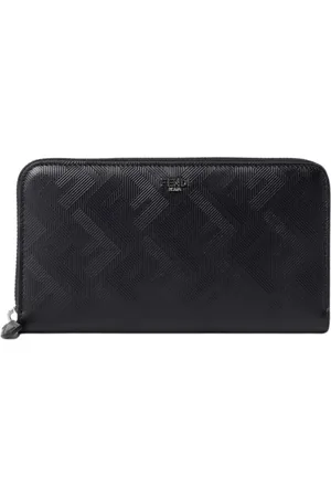 Fendi Akcesoria, Mężczyzna, Czarny, ONE SIZE, Luksusowa Skórzana Portmonetka