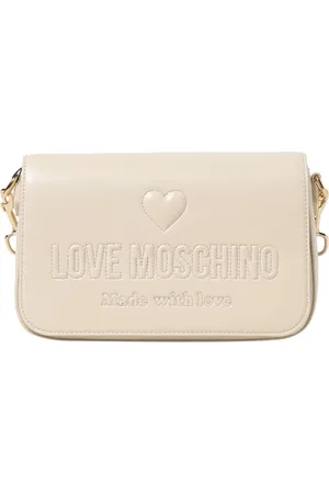 Moschino Torebki, Kobieta, Beżowy, ONE SIZE, Ivory Kopertówka z Złotymi Szczegółami