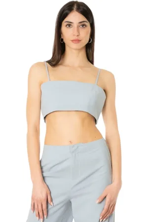 Isabelle Blanche Koszulki, Kobieta, Niebieski, S, Cashmere Bustier Top
