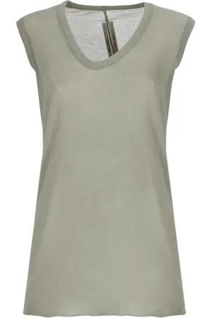 Rick Owens Koszulki, Kobieta, Zielony, S, Zielony Bezrękawnik Stylowy Top