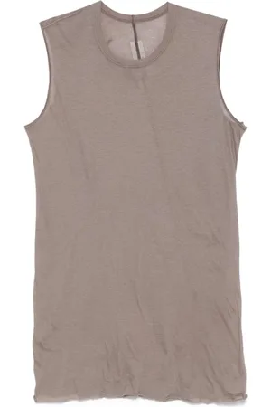 Rick Owens Koszulki, Mężczyzna, brązowy, L, Bawełna, Podstawowy Top Tankowy