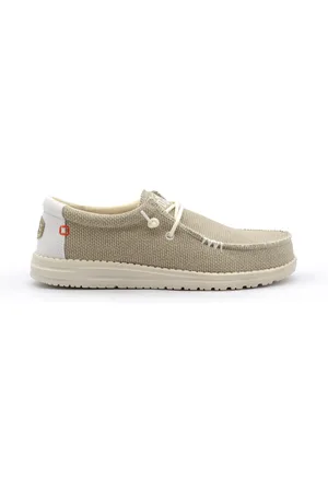 Hey dude Buty, Mężczyzna, Beżowy, 45 EU, Oddychające Sneakersy z Wyściełanym Kołnierzem