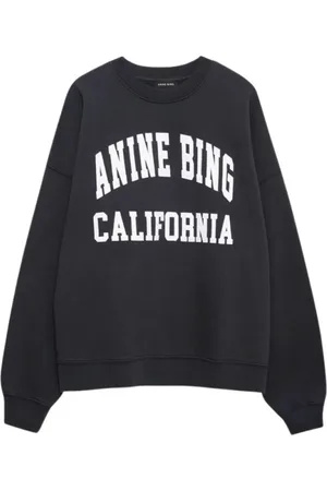 ANINE BING Bluzy, Kobieta, Czarny, M, Bluza California z nadrukiem filcowym
