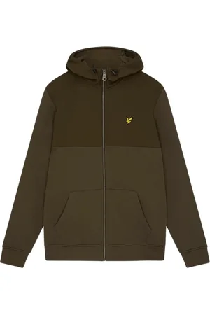 Lyle & Scott Bluzy, Mężczyzna, Zielony, XL, Bawełna, Bluza z kapturem i zamkiem Softshell