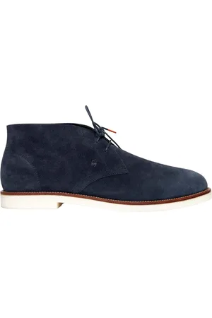 Hogan Buty, Mężczyzna, Niebieski, 42 EU, Zamsz, Niebieskie Zamszowe Buty z Sznurówką