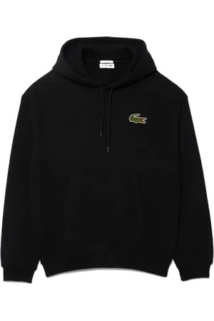 Lacoste Bluzy, Mężczyzna, Czarny, L, Bawełna, Bluza z kapturem Loose Fit Czarna