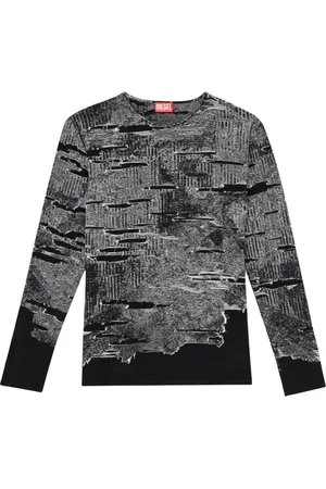 Diesel Koszulki, Mężczyzna, Czarny, L, Bawełna, Długi Rękaw T-shirt z Dżerseju