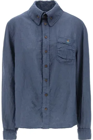Vivienne Westwood Koszule, Mężczyzna, Niebieski, L, Casual Bawełniany Shirt dla Mężczyzn