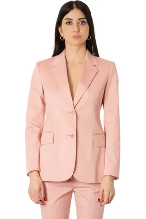 Max Mara Kurtki, Kobieta, Różowy, S, Bawełna, Bawełniana marynarka w pudrowym różu