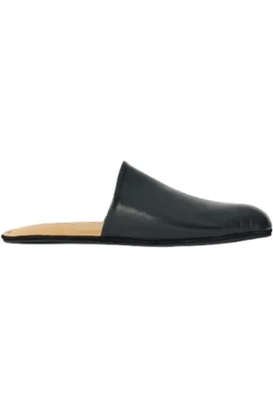 OUR LEGACY Buty, Mężczyzna, Czarny, 41 EU, Czarne Skórzane Kapcie z Kwadratowym Nosem